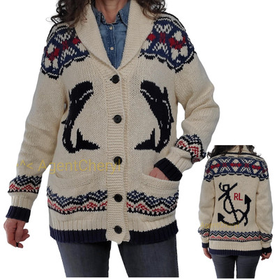 ralph lauren nautical shawl cardigan