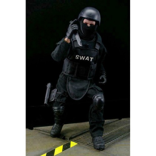 1/6 Soldat Actionfigur 12" SWAT schwarze Uniform Modell Militär Armee Anzug Spielzeug - Bild 4 von 11