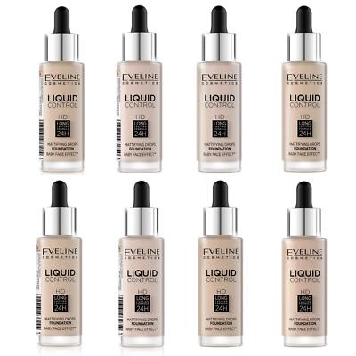 Eveline Liquid Control Foundation HD Mattifying Drops 32ml alle Farbtöne