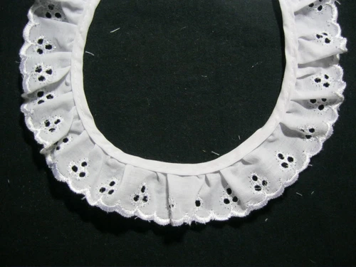 1", 1.5",  2.5" White Gathered Ruffled Cotton Eyelet Trim Wholesale Lot Notion