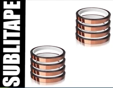 8 Rolls HEAT RESISTANT Tape Sublimation Press Transfer SUBLITAPE 4mm x 33m