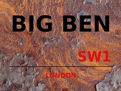 Holzschild 30x40 cm London Street Big Ben SW1 Deko Geschenk Holz Schild