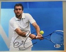 Foto firmata Marin Cilic 8x10 Beckett BAS US stella aperta di Wimbledon