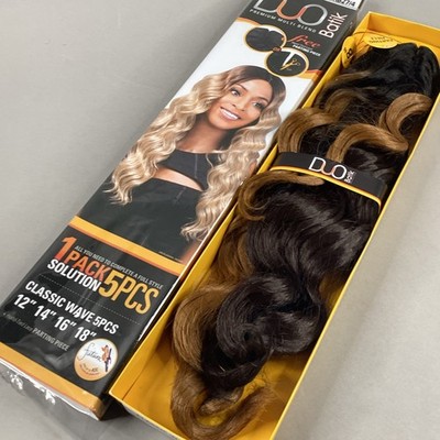 Classic Wave #DRB27/4 Brown 12''-18'' 5pc Batik Duo Synthetic Hair Extensions