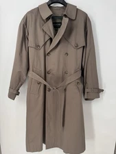 Towne By London Fog Men’s Trench Coat Removable Lining Size 44 Regular Tan VTG