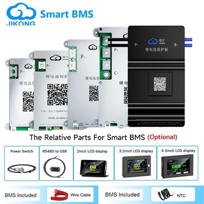 JIKONG Smart BMS 4S-24S 40A-300A Li-ion LiFePo4 LTO W Active Balance BT/RS485