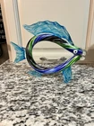 Vintage Murano Italian Art Glass Fish Sculpture Multicolor Hand Blown
