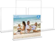  Acrylic photo frame 5x7 inches, set of 4 transparent plastic photo frame  