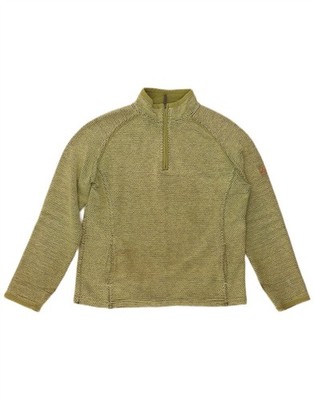 WEIRD FISH Damen Sweatshirt Pullover mit Reißverschluss am Ausschnitt UK 14 Medium grün Baumwolle BQ10