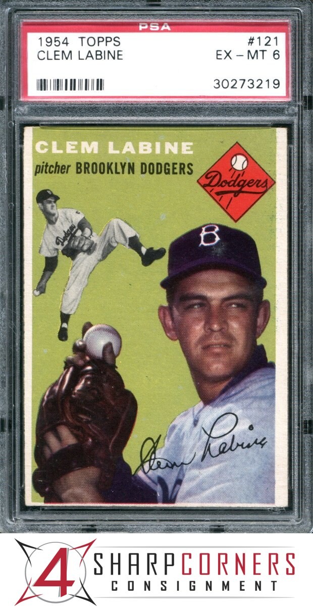 1954 TOPPS #121 CLEM LABINE DODGERS PSA 6