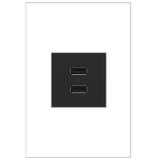 Adorne 6.0 Amp Ultra-Fast USB Type A/A Duplex Outlet, Graphite