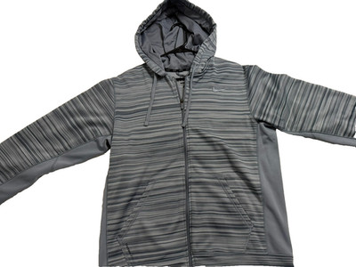 Nike Therma-FIT Men s Large Full Zip Hooded Jacket Blue Striped