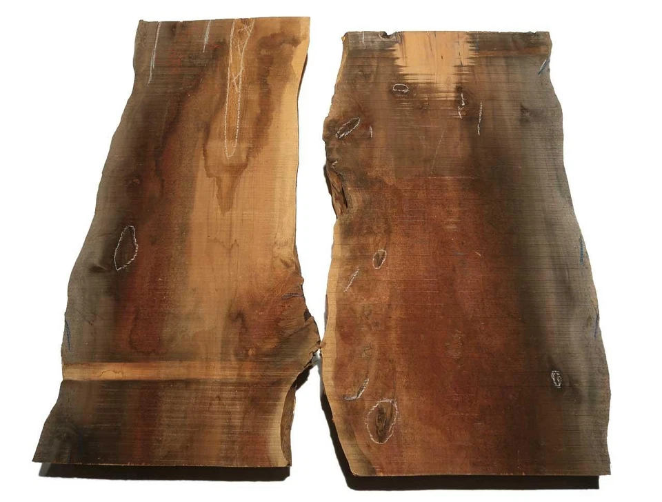 1x Eibe Holz Eibenholz rustikal 90x34-41cm x 74-75mm #90 - Bild 4 von 4