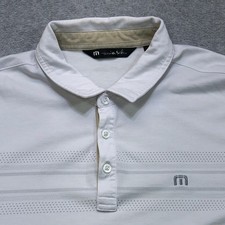 Travis Mathew Polo Shirt Men's Extra Large White Golf Performance Lightweight