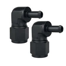 10AN Female to 3/8 Barb 90 Degree Hose Fitting Adapter Swivel Aluminum Black,...