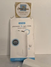 myCharge 10000mAh Power & Go Power Bank - White