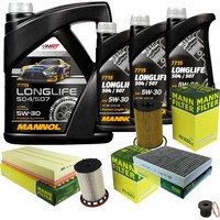 Mann Inspektionspaket 8L Mannol Longlife 504/507 5W-30 FüR VW Touareg 3.0 V6 TDI