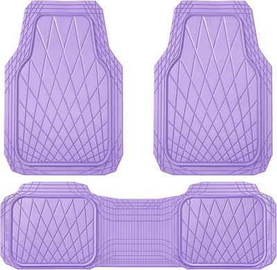  Heavy Duty Rubber Car Floor Mats, Deep Dish All Weather Car Mats Full Purple