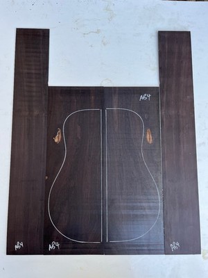AFRICAN BLACKWOOD Jumbo-Größe Akustikgitarre Bookmatched Rückseiten und Zargen AB4