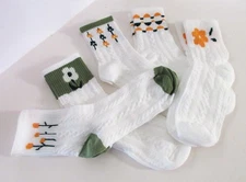 4  Pairs Women's  Ankle Socks Cute Cable Knit Mixed Patterns