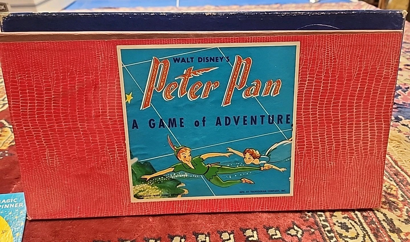 WALT DISNEY'S 1953 PETER PAN A GAME OF ADVENTURE GAME BLUE BOX 