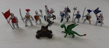 Safari Ltd Miniature Medieval Figures Knights Horses Dragon Catapult Lot Of 12