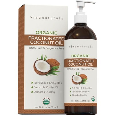 Viva Naturals Organic Fractionated Coconut Oil, 16 fl oz   Skin & Hair Moistu...