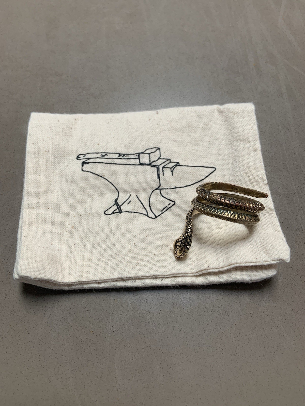 $100 Brass Snake Wrap Ring Adjustable - image 2