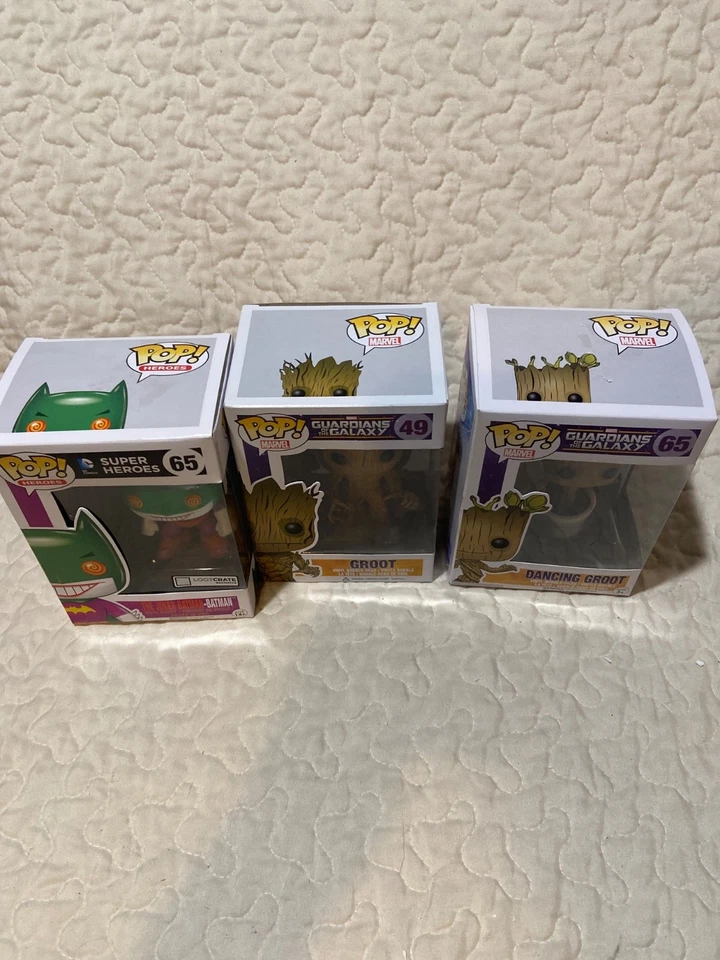 3 Funko Pop The Joker/Groot/Dancing Groot Foto 3 de 3