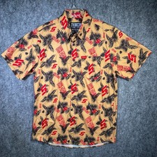 Snap-On Tools Hawaiian Shirt Dixxon Flannel Mens M Tan Black Red Limited Edition