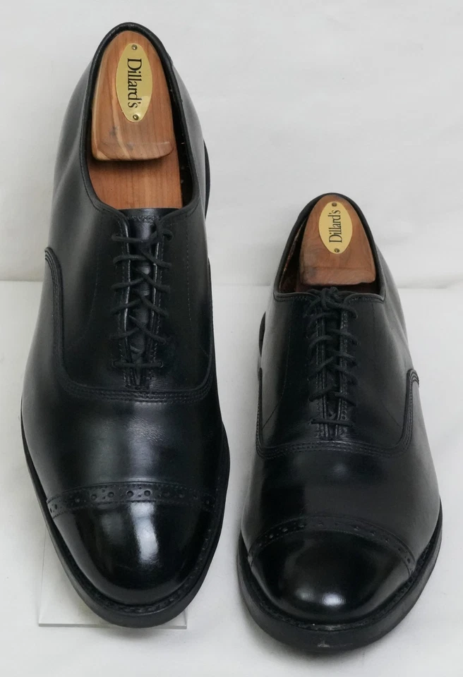 Brooks Brothers Black Cap Toe Mens Shoes 8 ½ D Retail $498 - Image 2 of 4