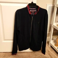 Ben Sherman Men's Navy Blue Zip-Up Sweatshirt Hoodie Size M