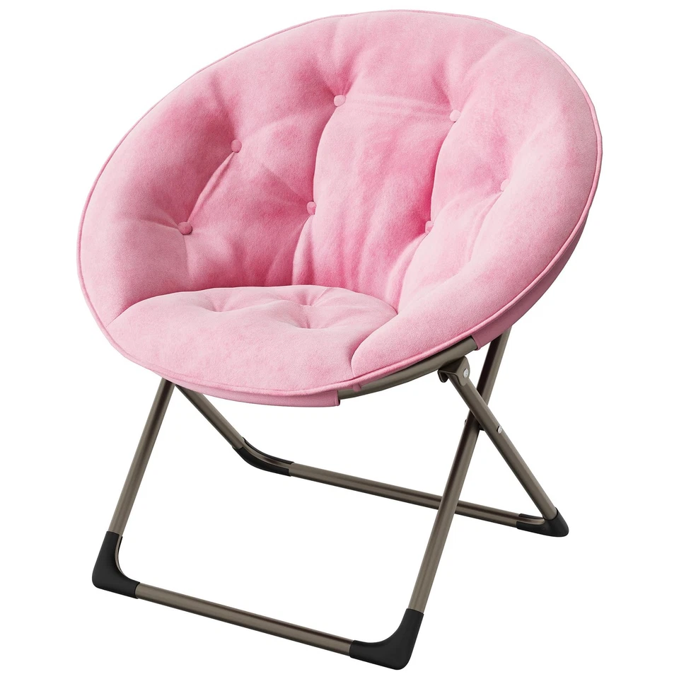 1x Silla Platillo Cómoda Silla Piel Sintética Salón Luna Silla con Marco de Metal Plegable Foto 4 de 4