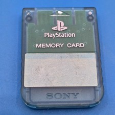 Sony PS1 PlayStation 1 Genuine Memory Card OEM Official 1mb Clear Smoke Grey