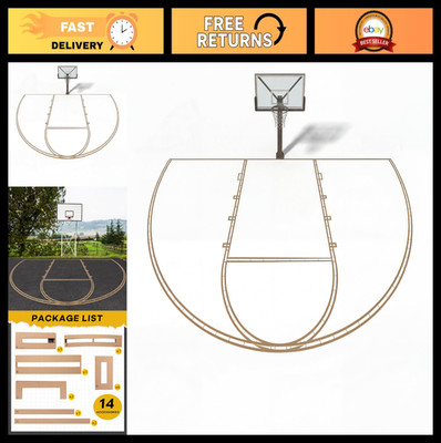 Basketball Court Stencil Kit for Gym Asphalt Concrete Driveway and Park