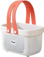 Plastic Storage Basket with Handle Portable Shower Caddy Tote Organizer Basket