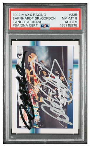 Maxx 1994 Racing #335 Tangle & Crash Earnhardt Sr Gordon Autograph PSA 8 DNA