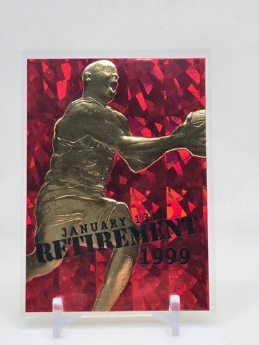 1997 Fleer Premier 23KT Gold Michael Jordan Retirement Gold Card Red Foil #/9923
