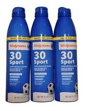 Walgreens Sport Sunscreen Spray SPF 30 Broad Spectrum 9.1 oz (3 Pk) Exp 12/2027 2.20 per gallon