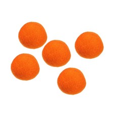 5Pcs Wool Felt Balls Beads Woolen Fabric 2cm 20mm Orange for Crafts