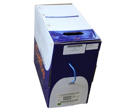 1000ft CAT6E Bulk Network Cable  UTP/CMR 550Mhz Unshielded Solid  Blue