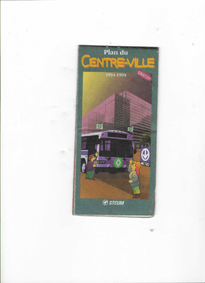 Société de Transport de Montreal STCUM Plan du Centre Ville/Metro/Subway 1994-95