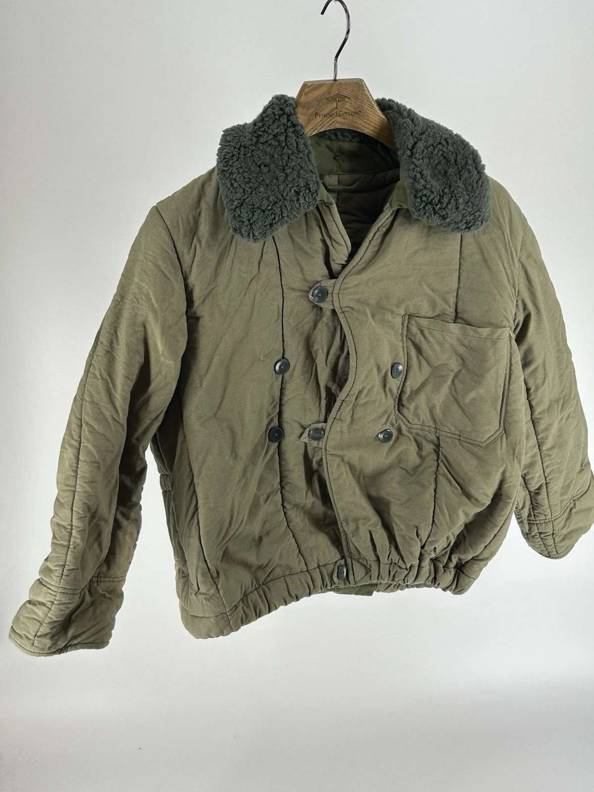 Vintage Army Jacket Hungarian military quilted tank bomber liner Mens small