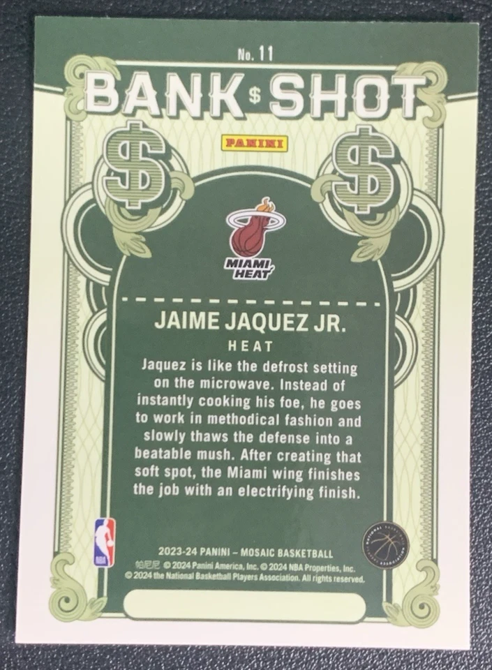 2023-24 Panini Mosaic - Bank Shot Jaime Jaquez Jr #11 (RC) - Image 2 of 2