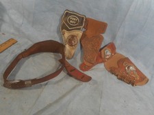 VTG HUBLEY Holster Belt Texan Texas Bull, Pony Boy, and others toy for cap gun