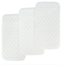 Quilted Waterproof Changing Pad Liners 3 Count White 13" x 27" 