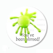 You've Been Slimed Labels Scrapbook Stickers 5 Sizes Round Matte Glossy