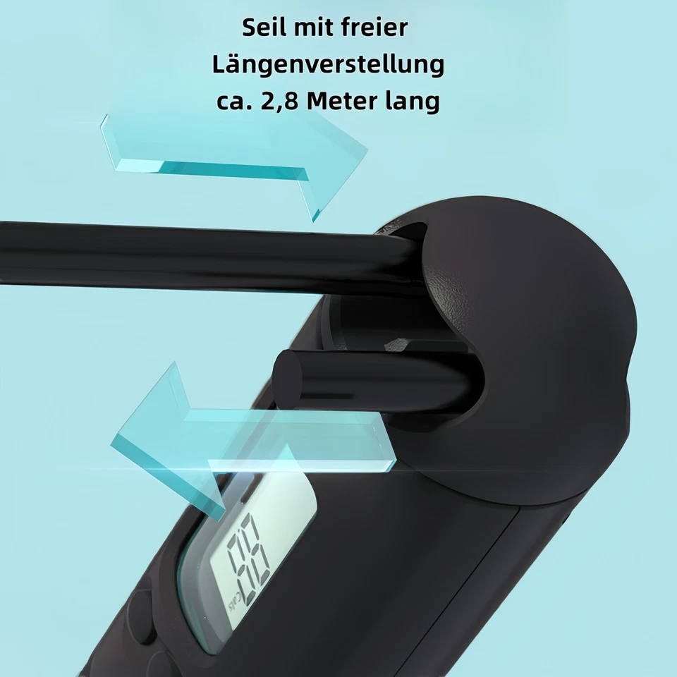 Rope Springseil Skipping Hüpfseil Erwachsene Seilspringen Mit Zähler - Bild 3 von 4