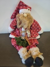 Primitive Hand Made/Hand Crafted Shelf Sitter Country Santa 17"