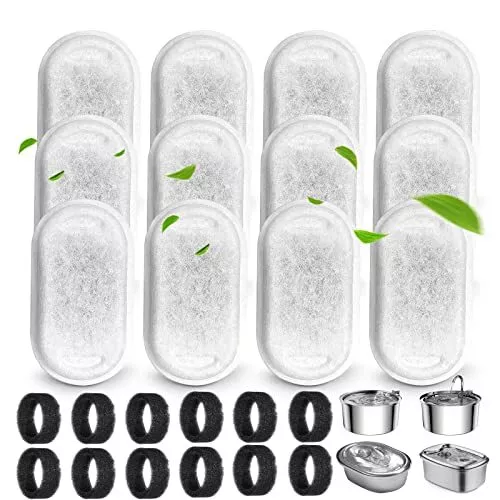 Cat Water Fountain Filters for 108/3.2L& 67oz/2L Stainless Steel Pet Water Di...